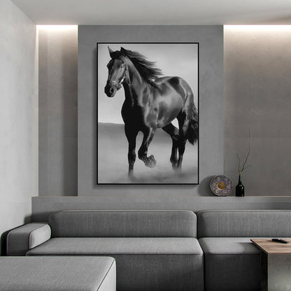 Art Canvas Animal Dark Horse Wall Art