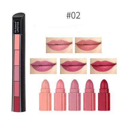 Matte 5-color Lipstick Set